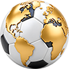 Gráfico de pelota mapamundi para 16 países participantes en Alemania 1974